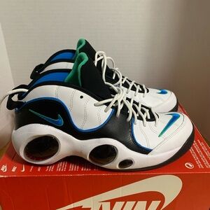 NIKE AIR ZOOM FLIGHT 95 "JASON KIDD" WHITE-PHOTO‎ BLUE-BLACK SZ 10 [DM0524-100]
